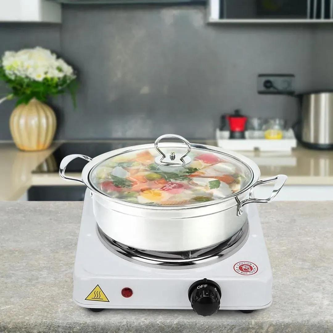 White Portable Electric Stove Stainless Steel 1 Pc