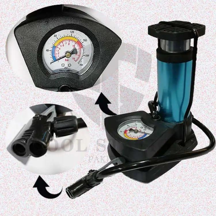 Portable Hand Foot Air Pump for Bike Tires with Pressure Gauge