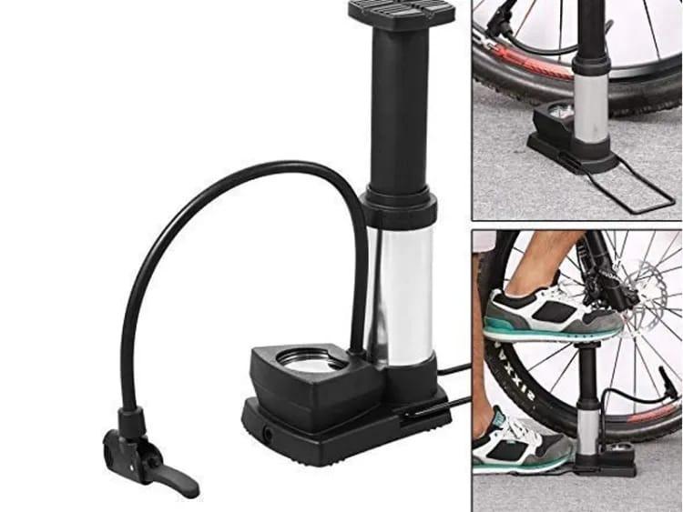 Portable Hand Foot Air Pump for Bike Tires with Pressure Gauge